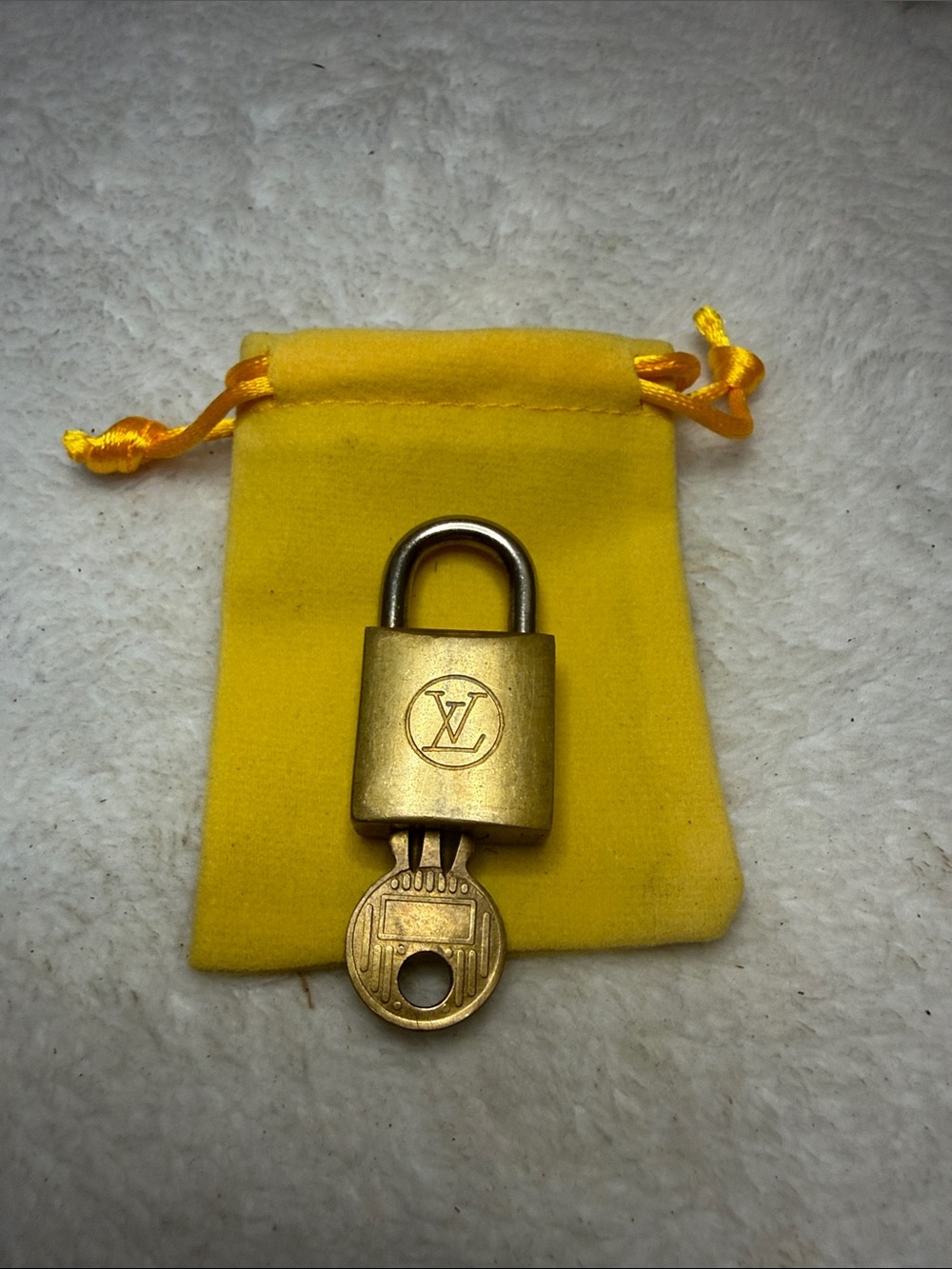 Louis Vuitton Gold Padlock #202 with Yellow Pouch